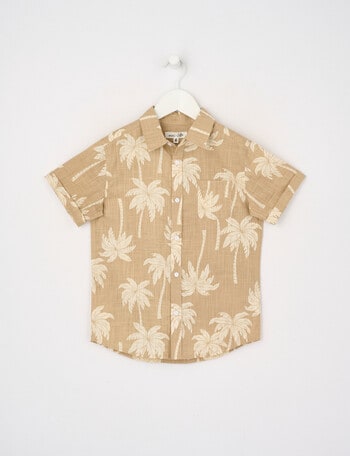 Mac & Ellie Palm Short Sleeve Shirt, Stone product photo