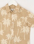 Mac & Ellie Palm Short Sleeve Shirt, Stone product photo View 02 S