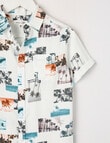 Mac & Ellie Palm Photo Short Sleeve Shirt, Milk product photo View 03 S