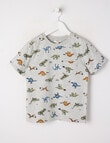 Mac & Ellie Dino All Over Print Short Sleeve Tee, Grey Marle product photo