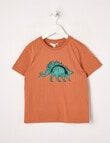 Mac & Ellie Zip Dino Short Sleeve Tee, Rust product photo