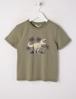 Mac & Ellie 3D Dino Short Sleeve Tee, Moss product photo