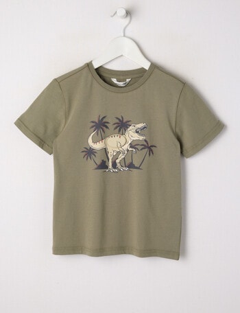 Mac & Ellie 3D Dino Short Sleeve Tee, Moss product photo