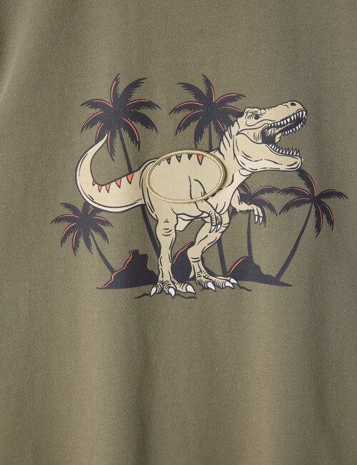 Mac & Ellie 3D Dino Short Sleeve Tee, Moss product photo View 02 L