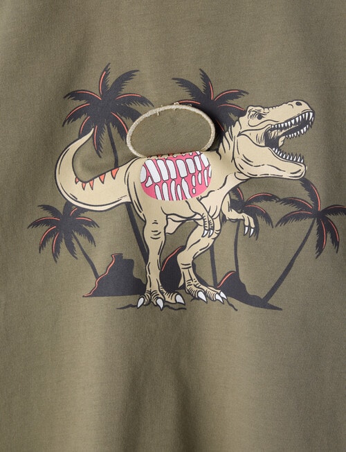 Mac & Ellie 3D Dino Short Sleeve Tee, Moss product photo View 03 L