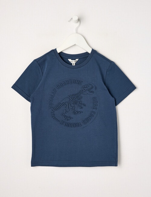 Mac & Ellie Deboss Dino Short Sleeve Tee, Indigo product photo