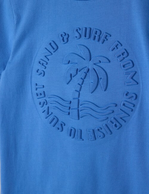 Mac & Ellie Deboss Palm Short Sleeve Tee, Sea product photo View 02 L