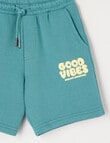 Mac & Ellie Good Vibes Knit Shorts, Teal product photo View 03 S