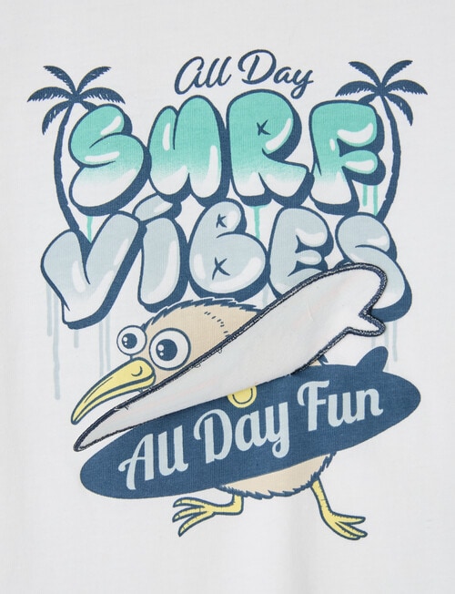 Mac & Ellie Good Vibes Kiwi Short Sleeve Tee, White product photo View 03 L