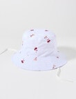 Teeny Weeny Flower Embroidery Bucket Hat, White product photo