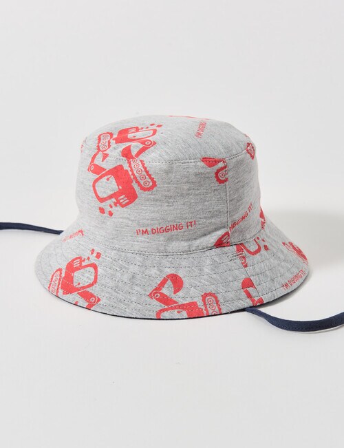 Teeny Weeny Digger Reversible Bucket Hat, Grey Marle product photo