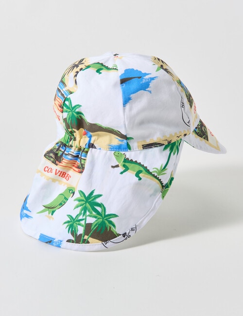 Teeny Weeny Postcard Legionaire Hat, White & Green product photo View 03 L