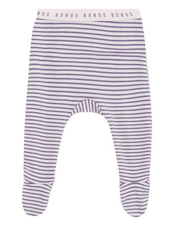 Bonds Newbies Rib Leggings, Violet Ash & Chalky Pink product photo
