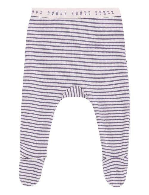 Bonds Newbies Rib Leggings, Violet Ash & Chalky Pink product photo