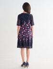 Ella J Elbow Sleeve Lace Dress, Tulip Print product photo View 02 S