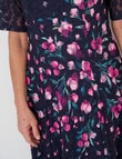 Ella J Elbow Sleeve Lace Dress, Tulip Print product photo View 05 S