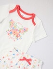 Teeny Weeny Perfectly Perfect Slogan Short-Sleeve Bodysuit & Pant Set, 2-Piece, Vanilla product photo View 02 S