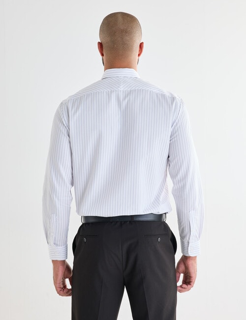 Laidlaw + Leeds Shadow Stripe Long Sleeve Shirt, White product photo View 02 L