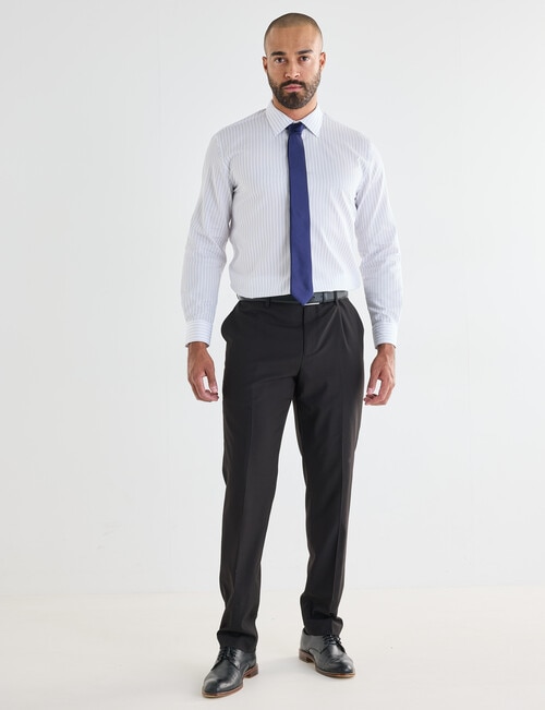 Laidlaw + Leeds Shadow Stripe Long Sleeve Shirt, White product photo View 03 L