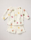 Teeny Weeny Fruit Muslin Shirt & Shorts Set, 2-Piece, White product photo