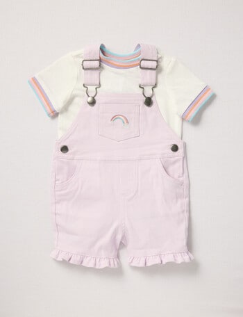 Teeny Weeny Rainbow Shortall & Tee Set, 2-Piece, Orchid product photo