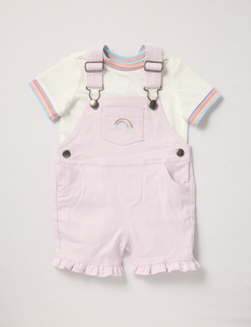 Teeny Weeny Rainbow Shortall & Tee Set, 2-Piece, Orchid product photo