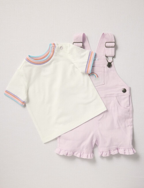 Teeny Weeny Rainbow Shortall & Tee Set, 2-Piece, Orchid product photo View 02 L