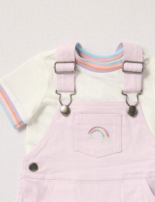 Teeny Weeny Rainbow Shortall & Tee Set, 2-Piece, Orchid product photo View 04 L