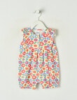 Teeny Weeny Play Time Sunflower Romper, Coral product photo