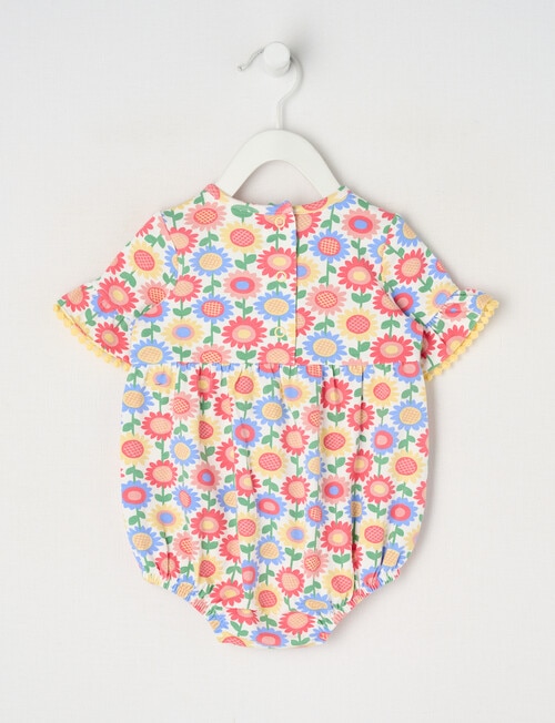 Teeny Weeny Play Time Sunflower Ballon Romper, Peach product photo View 02 L