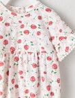 Teeny Weeny Dragon Fly Knitted Balloon Strawberry Romper, White product photo View 02 S