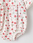 Teeny Weeny Dragon Fly Knitted Balloon Strawberry Romper, White product photo View 03 S