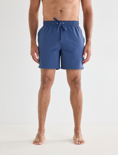 Gasoline Rivea Seersucker Shorts, Blue product photo