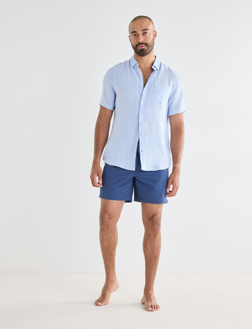 Gasoline Rivea Seersucker Shorts, Blue product photo View 03 L