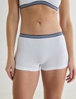 Honey Vegas Seamfree Shortie With Stripe Band, White product photo
