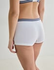 Honey Vegas Seamfree Shortie With Stripe Band, White product photo View 02 S