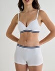 Honey Vegas Seamfree Shortie With Stripe Band, White product photo View 03 S