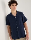 Tarnish Cuba Slub Double Layer Shirt, Navy product photo