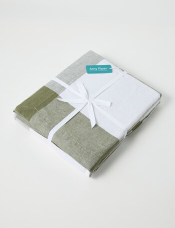 Amy Piper Gingham Tablecloth, Green & White product photo