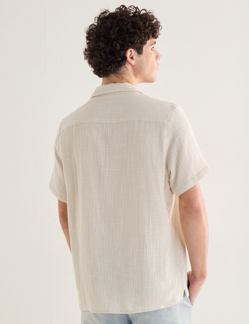Tarnish Cuba Slub Double Layer Shirt, Bone product photo View 02 L