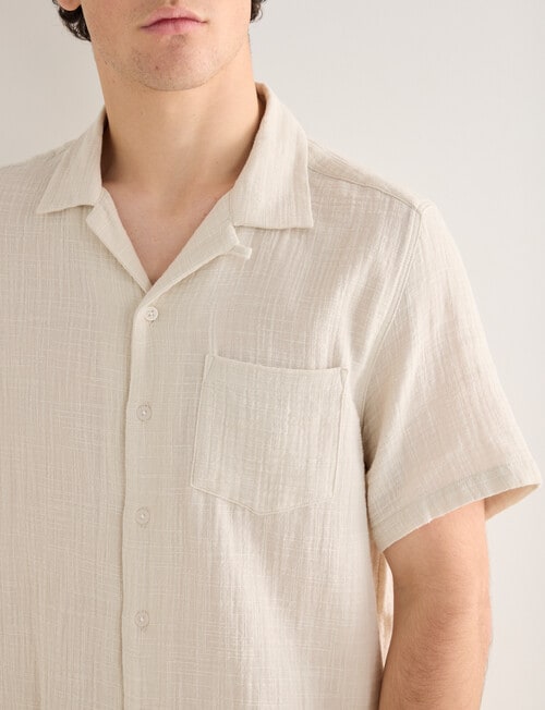 Tarnish Cuba Slub Double Layer Shirt, Bone product photo View 04 L
