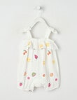 Teeny Weeny Fruit Cheese Cloth Romper, White product photo