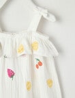 Teeny Weeny Fruit Cheese Cloth Romper, White product photo View 02 S