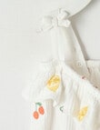 Teeny Weeny Fruit Cheese Cloth Romper, White product photo View 03 S