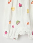 Teeny Weeny Fruit Cheese Cloth Romper, White product photo View 04 S
