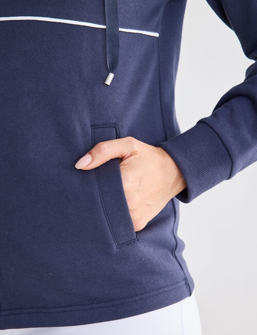 Ella J Lightweight Zip Hoodie, Navy product photo View 05 L