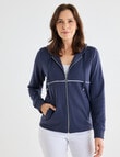 Ella J Lightweight Zip Hoodie, Navy product photo View 07 S