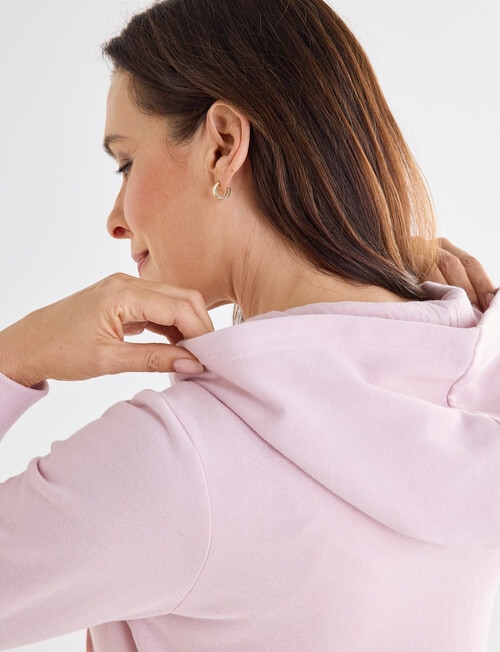 Ella J Lightweight Zip Hoodie, Pale Pink product photo View 07 L