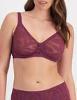 Berlei Because Mindful Mesh Minimiser Bra, Blackcurrant, D-G product photo