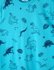Sleep Mode Dino Short PJ Set, Aqua, 2-8 product photo View 02 S